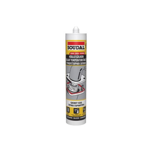 Soudal, hőálló szilikon 285°C-ig piros - 280ml
